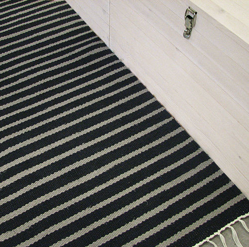 Cotton carpet, black/ beige