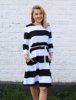 Tricot dress with pockets, black/ white