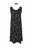 Women's sleeveless tricot dress, black/ white