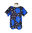 Women's tricot shirt, blue/ black/ white
