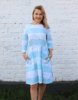 Tricot dress with side pockets, mint/ white