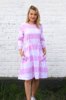 Tricot dress with side pockets, pink/ white/ white