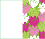 Folded card; Lilys, red green