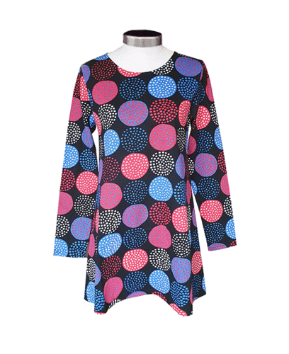 Tunic with long sleeves, multicolour