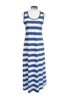 Women's sleeveless long nightgown/ dress, blue/ white