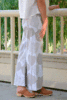 Tricot pants, white/ light beige