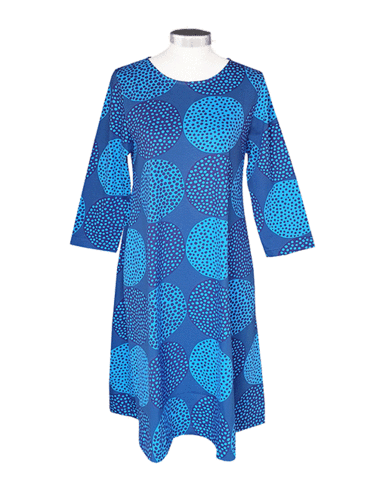 Tricot dress with pockets, blue/ turquoise