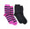 Children´s cotton socks 2 pcs, black/ fuchsia and black