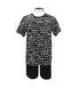 Men's shorts pyjamas, black/ white