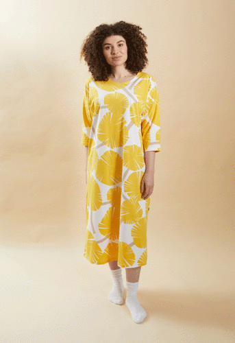 Women's leisurewear/nightdress, yellow/ white