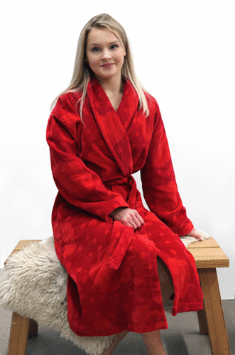 Womens´s bathrobe, red/ orange red