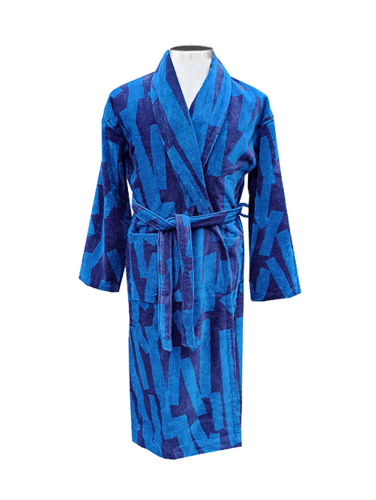 Men´s bathrobe, blue/ turquoise