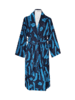 Womens´s bathrobe, black/ blue
