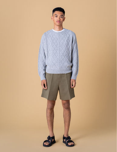 Men’s knit sweater Ahti, grey