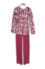 Naisten pyjama, viininpunainen/ rosa/ valkoinen